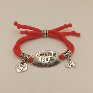 Pulsera lycra "Estoy hecha de pedacitos de ti"