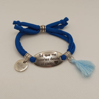 Pulsera lycra "Sé que me sonríes desde el cielo"